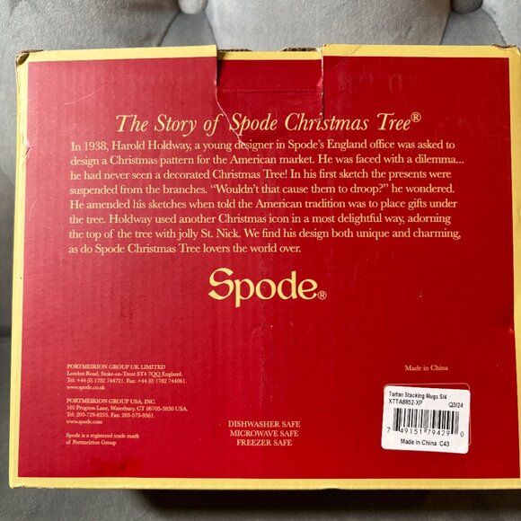 Spode Christmas Tree Tartan Stacking Mugs Set of 4 NEW WITH BOX - Picture 7 of 7